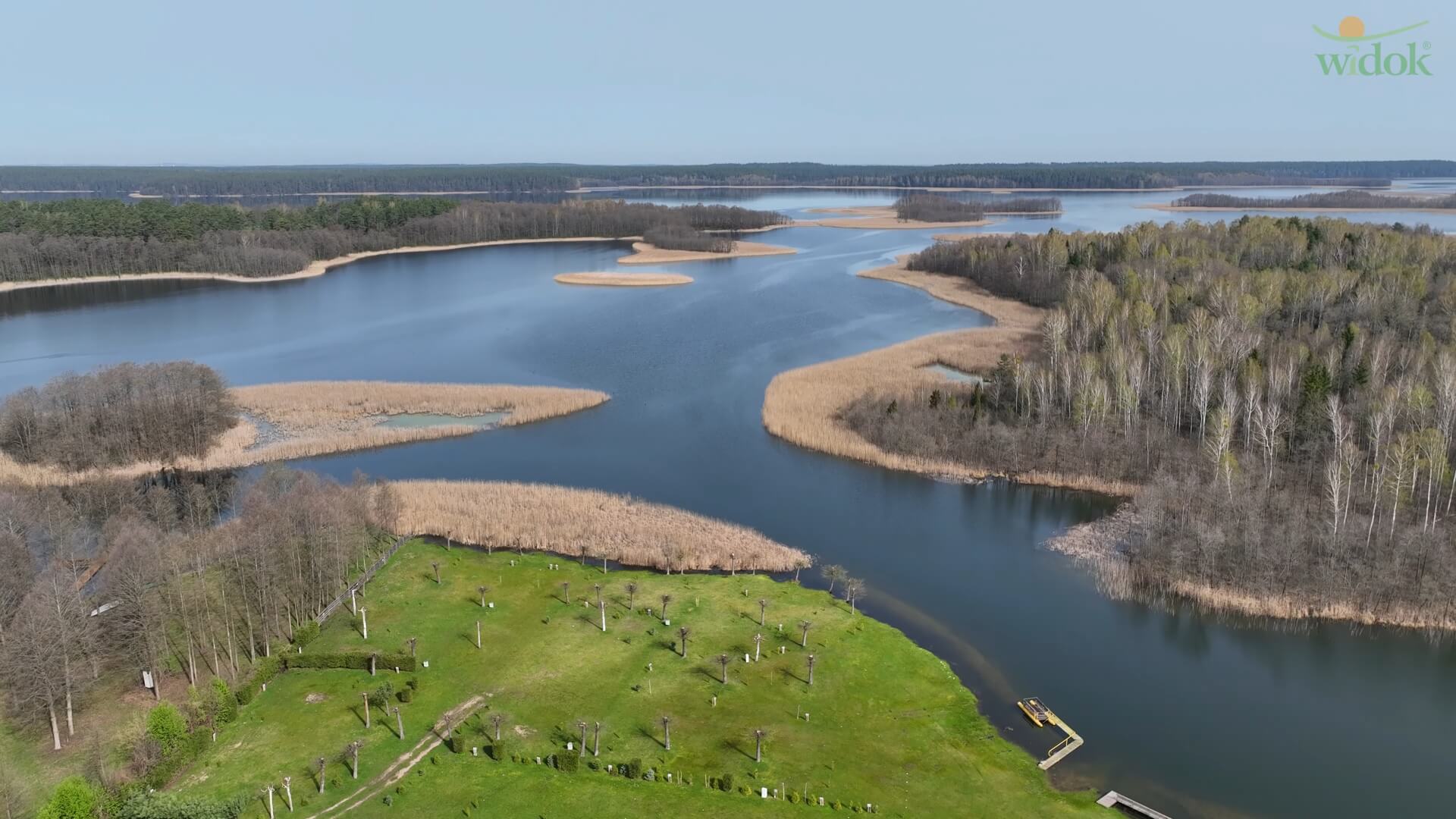 Jezioro Wigry i WIDOK z lotu ptaka - wiosenne nagranie
